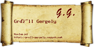 Grüll Gergely névjegykártya